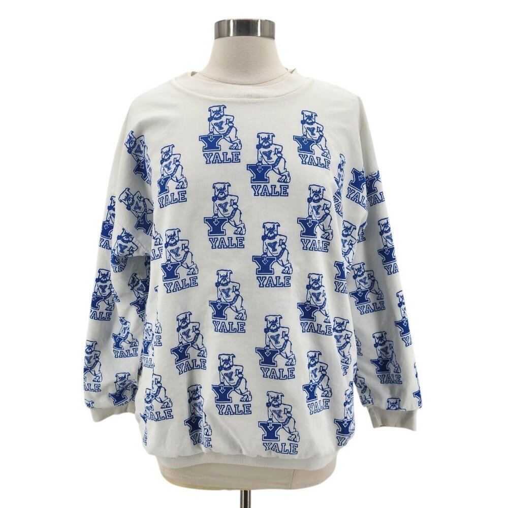 Vintage Yale Womens M/L Sweatshirt Reversible White Logo Bulldog Handsome Dan